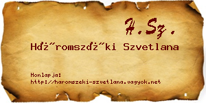 Háromszéki Szvetlana névjegykártya